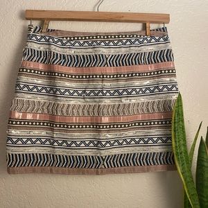 MNG Embroidered Mini Skirt